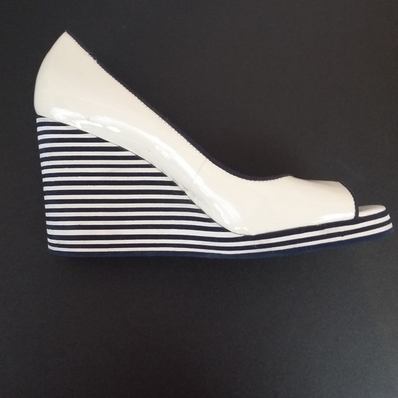 MICHAEL Michael Kors Shoes - Michael Kors Open Toe Striped Wedge Heels Shoes